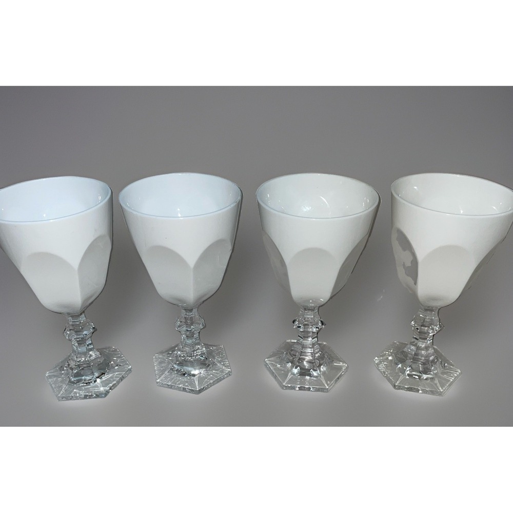 Mario Luca Giusti Dolce-Vita Water White Goblet Set of 4 in Acrylic Signed Read